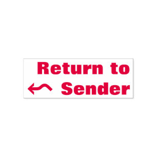 "Terug naar afzender" en "Wavy Arrow Rubber Stamp Zelfinktende Stempel