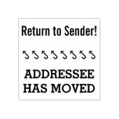 "Terug naar afzender!", "GEADRESSEERDE IS VERHUISD Rubberstempel (Afrduk)
