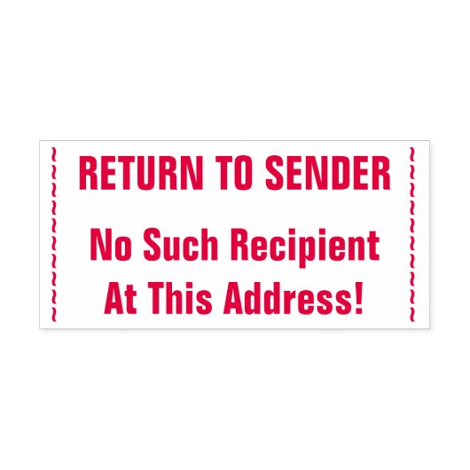 "TERUG NAAR AFZENDER" & "Geen dergelijke ontvanger Zelfinktende Stempel (Design)
