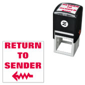 "TERUG NAAR AFZENDER" + golvende pijl Zelfinktende Stempel (In situ)