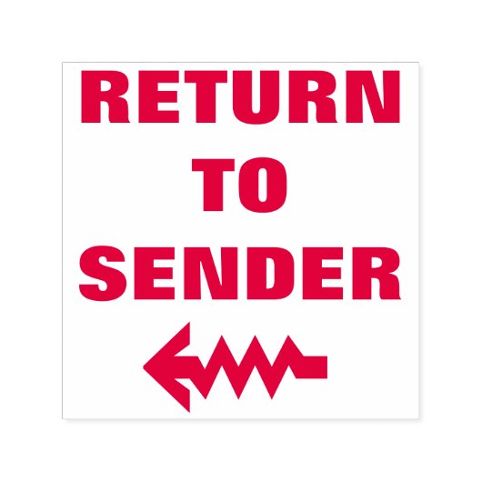 "TERUG NAAR AFZENDER" + golvende pijl Zelfinktende Stempel (Design)
