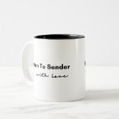 Terug naar Afzender met Liefdesquote Tweekleurige Koffiemok (Voorkant links)