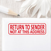 Terug naar afzender ''Niet op dit adres'' Etiket (Insitu)