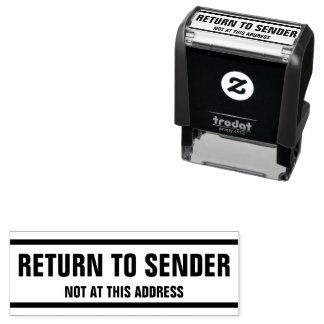 Terug naar afzender niet op dit adres tekst Sjablo Zelfinktende Stempel
