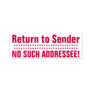 "Terug naar afzender", "ONBEKEND ADDRES" Zelfinktende Stempel