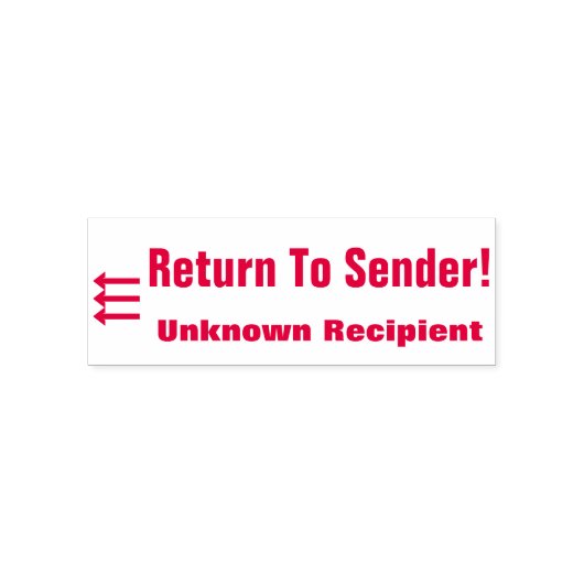 "Terug naar afzender!" "Onbekende ontvanger" en Pi Zelfinktende Stempel (Design)