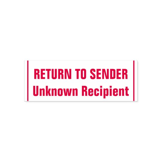"TERUG NAAR AFZENDER", "Onbekende ontvanger", rege Zelfinktende Stempel (Design)