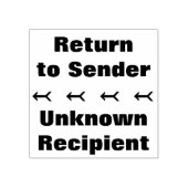 "Terug naar afzender", "Onbekende ontvanger" Rubberstempel (Afrduk)