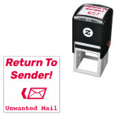 "Terug naar afzender!" "Ongewenste e-mail" & pijl Zelfinktende Stempel (In situ)