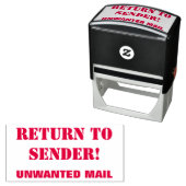 "TERUG NAAR AFZENDER!", "ONGEWENSTE MAIL" Rubber S Zelfinktende Stempel (In situ)