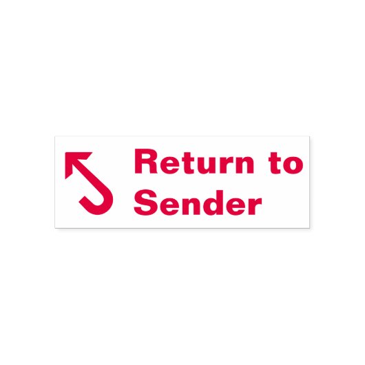 "Terug naar afzender" & Pijl rubber stempel (Design)