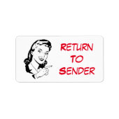 Terug naar afzender RTS Retro Lady Sticker (Voorkant)