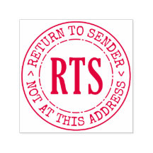 Terug naar Afzender RTS Rubber Stamp Grote Ronde A