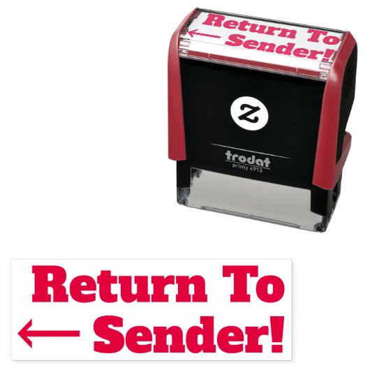 "Terug naar afzender!" Rubber Stempel (In situ)