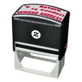 "Terug naar afzender!" "VERKEERD ADRES" Rubberen s Zelfinktende Stempel (Product)