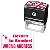 "Terug naar afzender!" "VERKEERD ADRES" Rubberen s Zelfinktende Stempel (In situ)