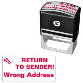 "TERUG NAAR AFZENDER!", "Verkeerd adres" Rubberen  Zelfinktende Stempel (In situ)