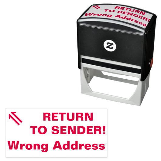 "TERUG NAAR AFZENDER!", "Verkeerd adres" Rubberen  Zelfinktende Stempel (In situ)