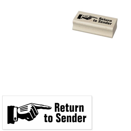 Terug naar afzender Vinger Pointing  Mail Rubberstempel (Gestempeld)