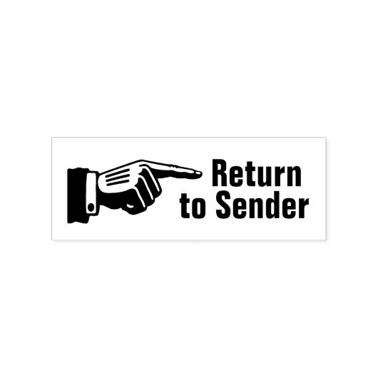 Terug naar afzender Vinger Pointing  Mail Rubberstempel (Afrduk)