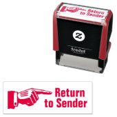 Terug naar afzender Vinger Pointing  Mail Zelfinktende Stempel (In situ)