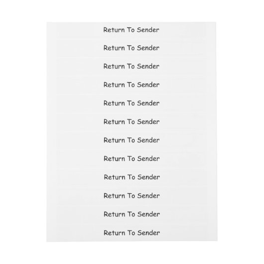 Terug naar afzender Wraparound Adreslabel (Vel)