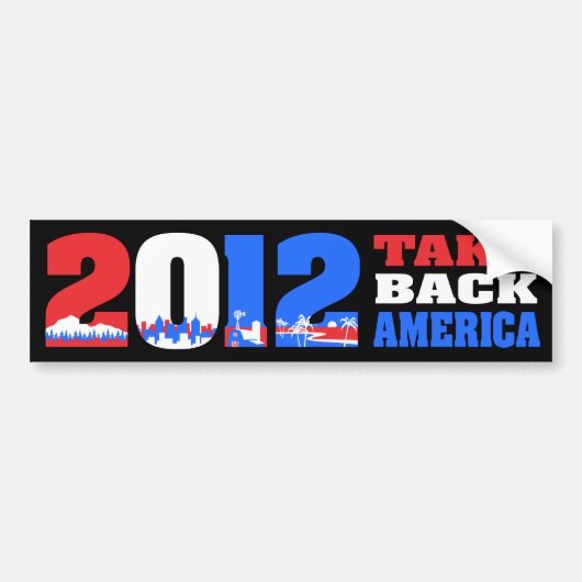 Terug naar Amerika 2012 Bumpersticker (Voorkant)