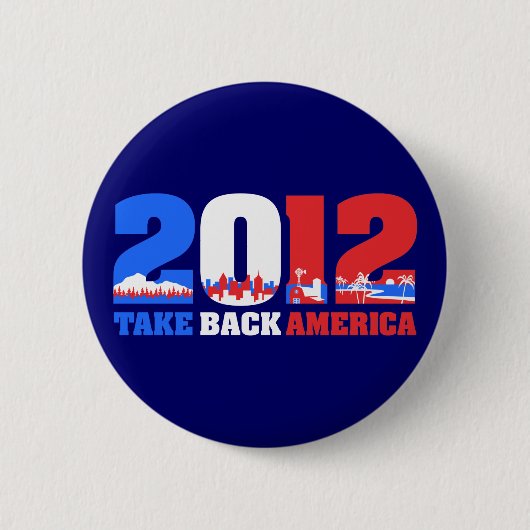 Terug naar Amerika 2012 Ronde Button 5,7 Cm (Voorkant)