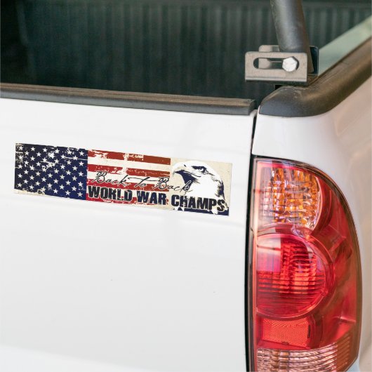 Terug naar Back Wereldoorlog Kampioen verhit Bumpersticker (Op Truck)
