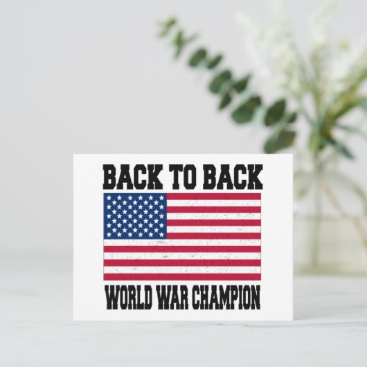Terug naar Back World War Champion Briefkaart (Staand voorkant)