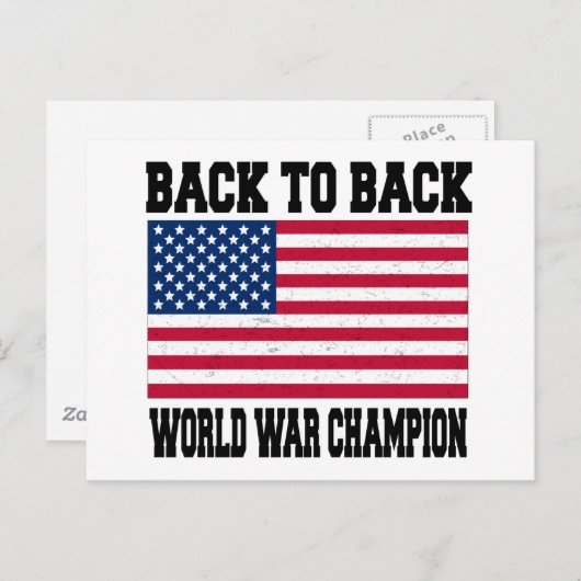 Terug naar Back World War Champion Briefkaart (Voorkant / Achterkant)
