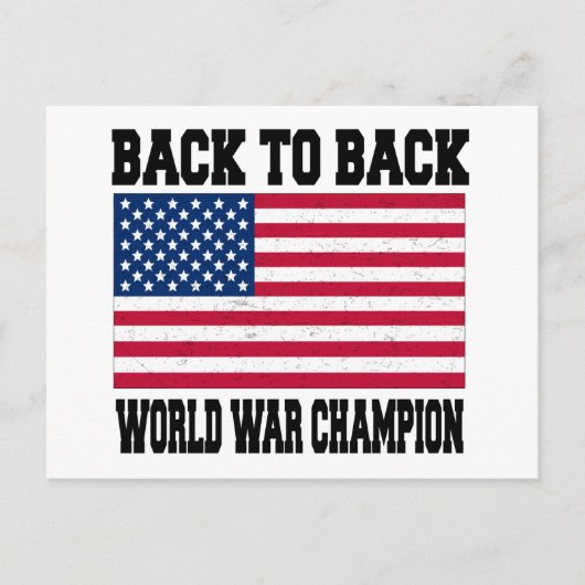 Terug naar Back World War Champion Briefkaart (Voorkant)