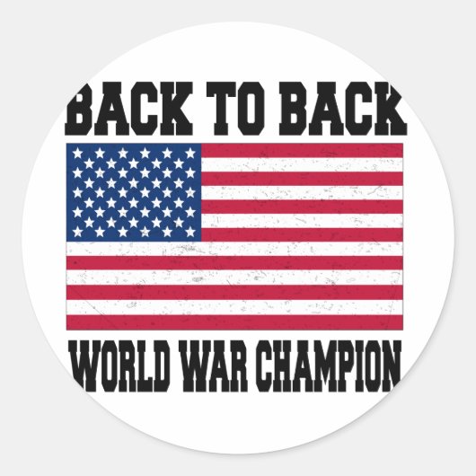 Terug naar Back World War Champion Ronde Sticker (Voorkant)