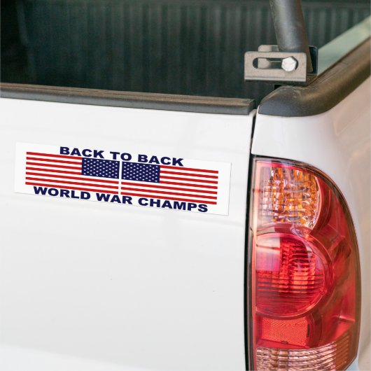 Terug naar Back World War Champs Bumpersticker (Op Truck)