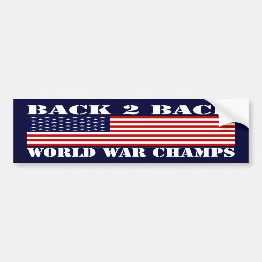 Terug naar Back World War Champs Bumpersticker (Voorkant)
