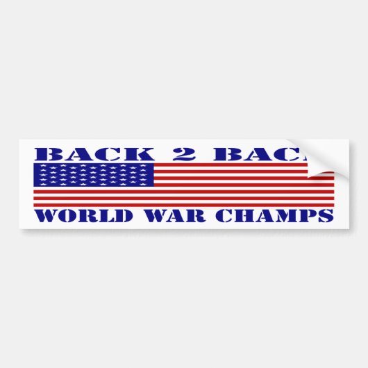 Terug naar Back World War Champs Bumpersticker (Voorkant)