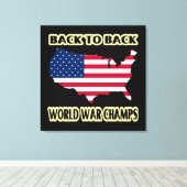 Terug naar Back World War Champs Canvas Afdruk (Insitu (Houten vloer))
