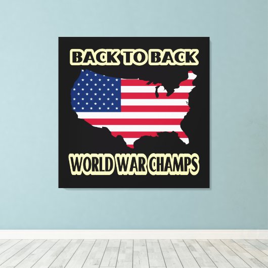 Terug naar Back World War Champs Canvas Afdruk (Insitu (Houten vloer))