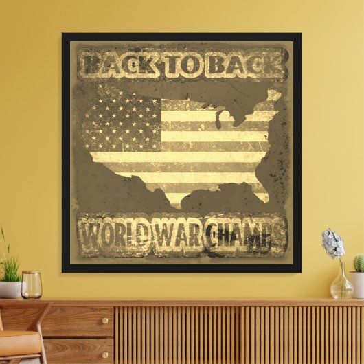 Terug naar Back World War Champs Canvas Afdruk (Insitu (Woonkamer))