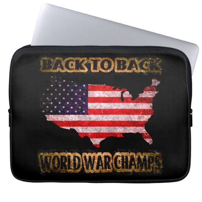 Terug naar Back World War Champs Laptop Sleeve (Voorkant)