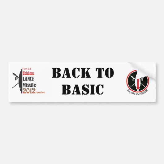 Terug naar Basic voor de Ft Sill Runion van 2012 Bumpersticker (Voorkant)