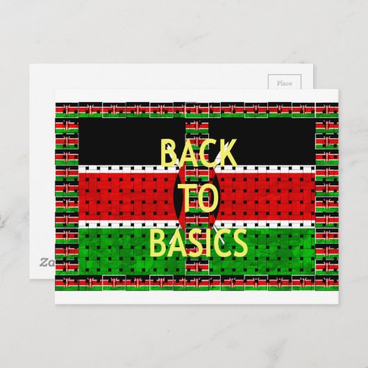 Terug naar Basics: Kenia Vlag Thema Weven Cultuur Briefkaart (Voorkant / Achterkant)