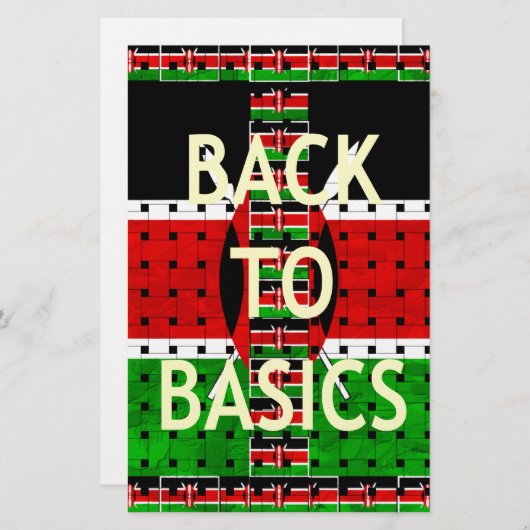 Terug naar Basics: Kenia Vlag Thema Weven Cultuur Briefpapier (Voorkant / Achterkant)
