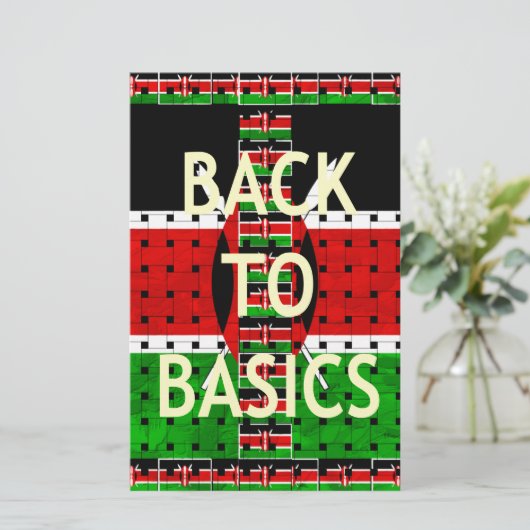 Terug naar Basics: Kenia Vlag Thema Weven Cultuur Briefpapier (Staand voorkant)