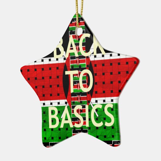 Terug naar Basics: Kenia Vlag Thema Weven Cultuur Keramisch Ornament (Links)