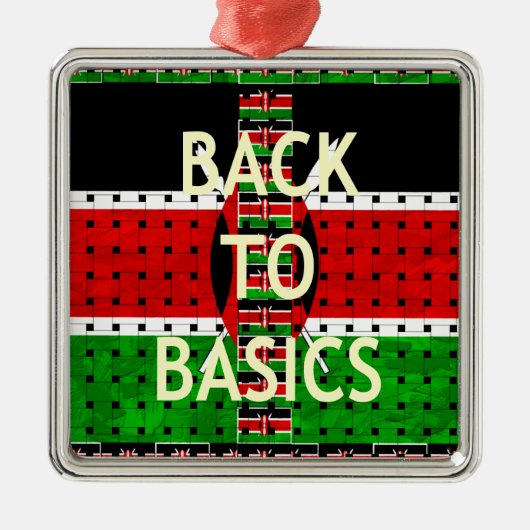 Terug naar Basics: Kenia Vlag Thema Weven Cultuur Metalen Ornament (Voorkant)