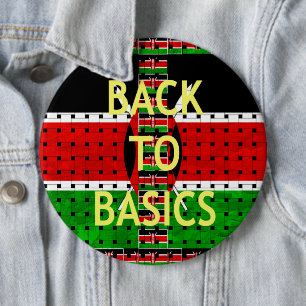 Terug naar Basics: Kenia Vlag Thema Weven Cultuur Ronde Button 6,0 Cm