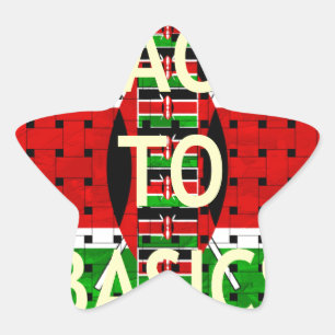 Terug naar Basics: Kenia Vlag Thema Weven Cultuur Ster Sticker