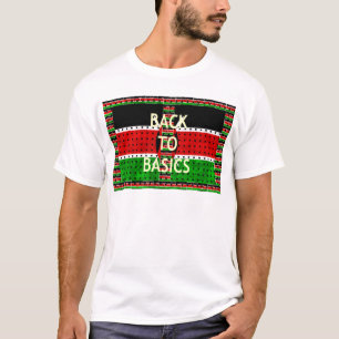 Terug naar Basics: Kenia Vlag Thema Weven Cultuur T-shirt