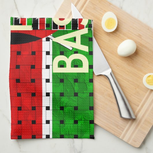 Terug naar Basics: Kenia Vlag Thema Weven Cultuur Theedoek (Quarter Fold)